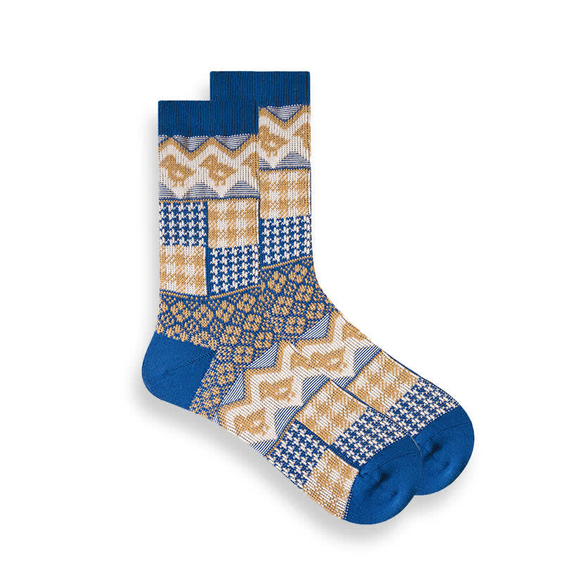 Retro National Style Ethno-gestreifte Socken