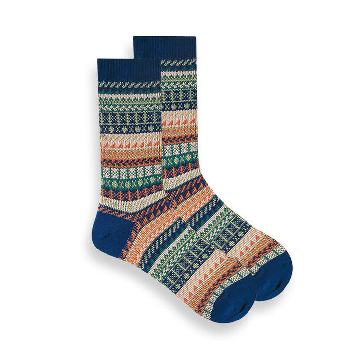 Retro National Style Ethno-gestreifte Socken