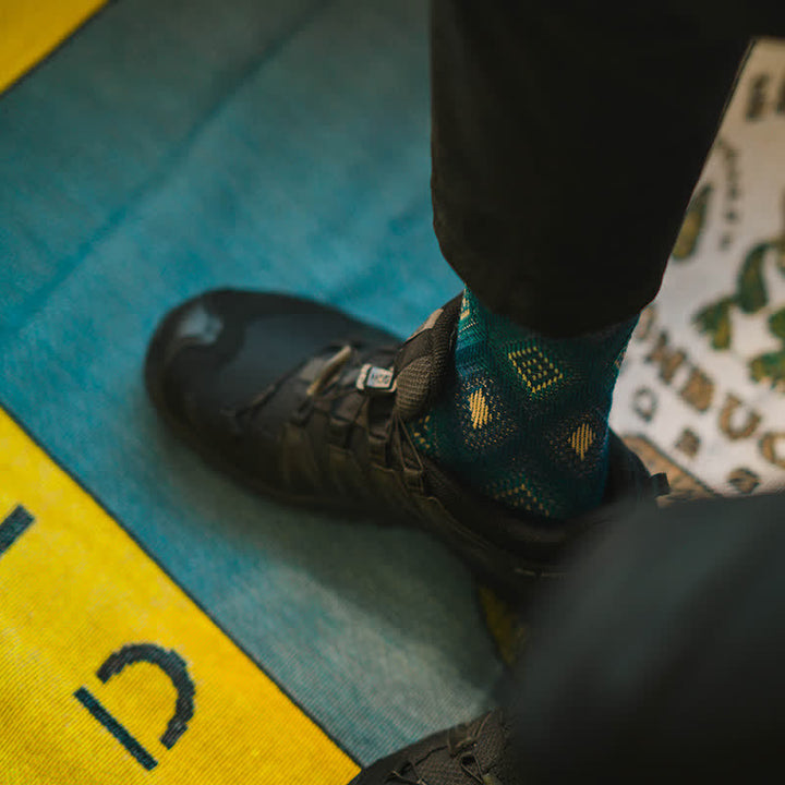 Trendige lustige Mosaik-Diamant-Baumwollsocken