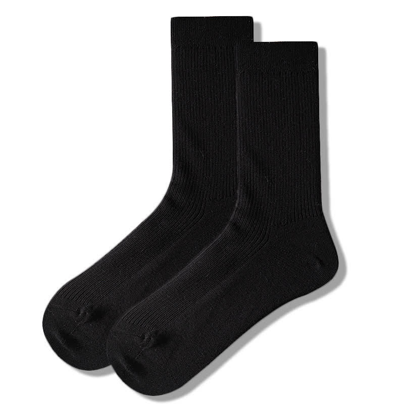 Gemütliche Herren-Baumwollsocken in Unitönen mit Rippenmuster
