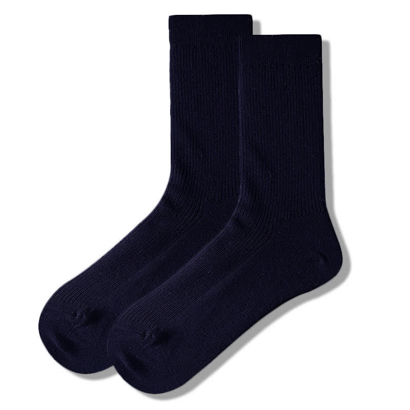 Gemütliche Herren-Baumwollsocken in Unitönen mit Rippenmuster