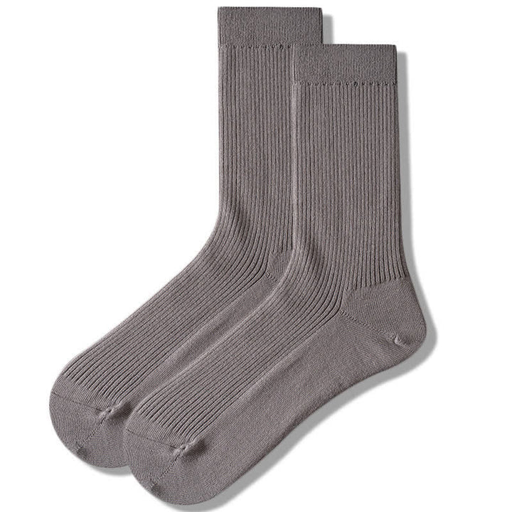 Gemütliche Herren-Baumwollsocken in Unitönen mit Rippenmuster