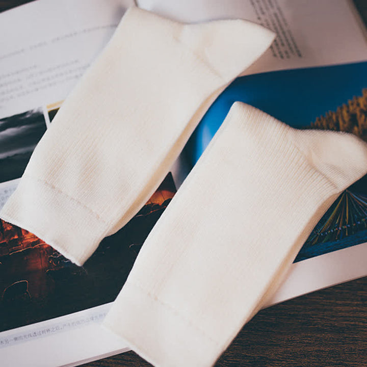 Gemütliche Herren-Baumwollsocken in Unitönen mit Rippenmuster