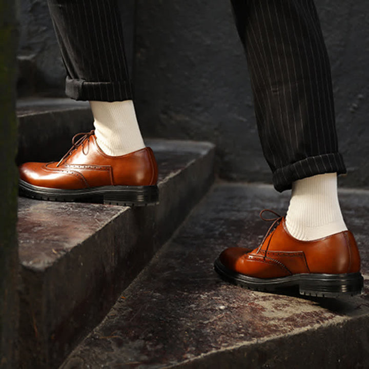 Gemütliche Herren-Baumwollsocken in Unitönen mit Rippenmuster