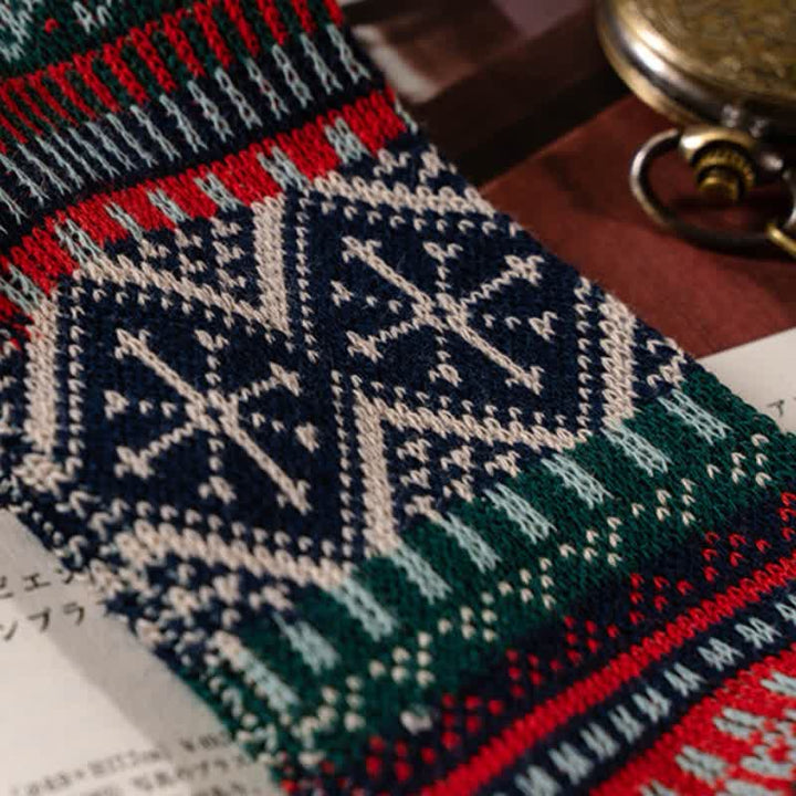 Baumwollsocken mit geometrischen Mustern im Vintage-Stil