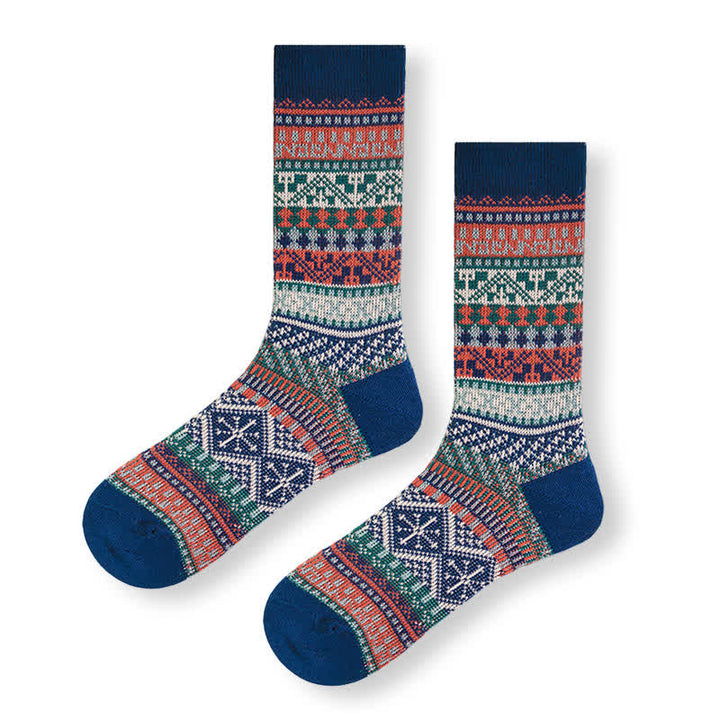 Baumwollsocken mit geometrischen Mustern im Vintage-Stil