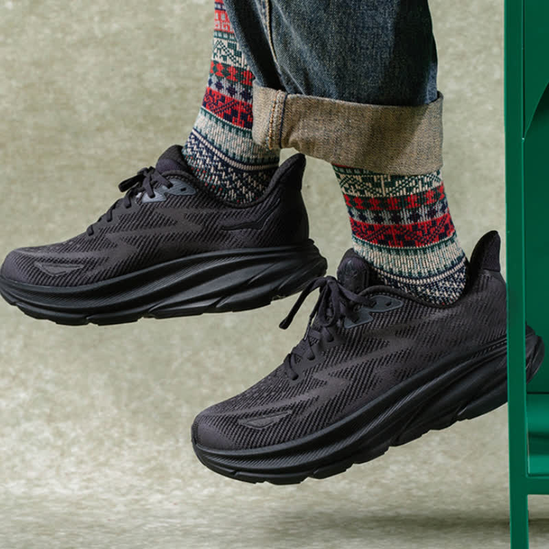 Baumwollsocken mit geometrischen Mustern im Vintage-Stil