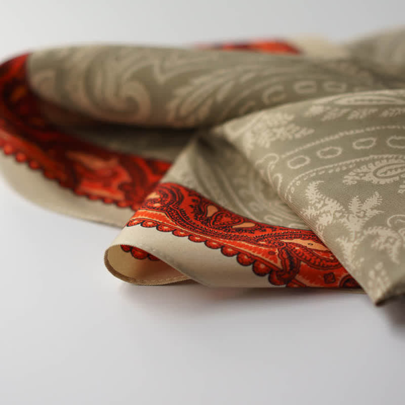 Exotisches Paisley-bedrucktes quadratisches Halstuch mit Schalschnalle - image 8