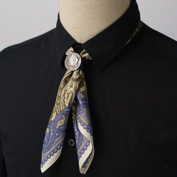 Exotisches Paisley-bedrucktes quadratisches Halstuch mit Schalschnalle