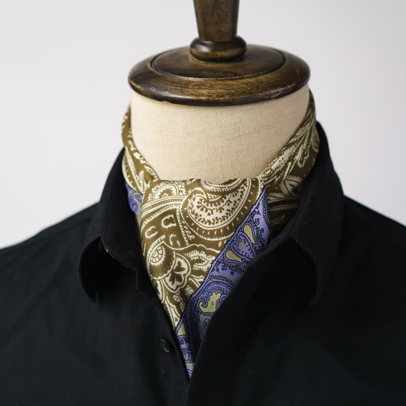 Exotisches Paisley-bedrucktes quadratisches Halstuch mit Schalschnalle - image 3