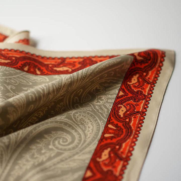 Exotisches Paisley-bedrucktes quadratisches Halstuch mit Schalschnalle - image 9