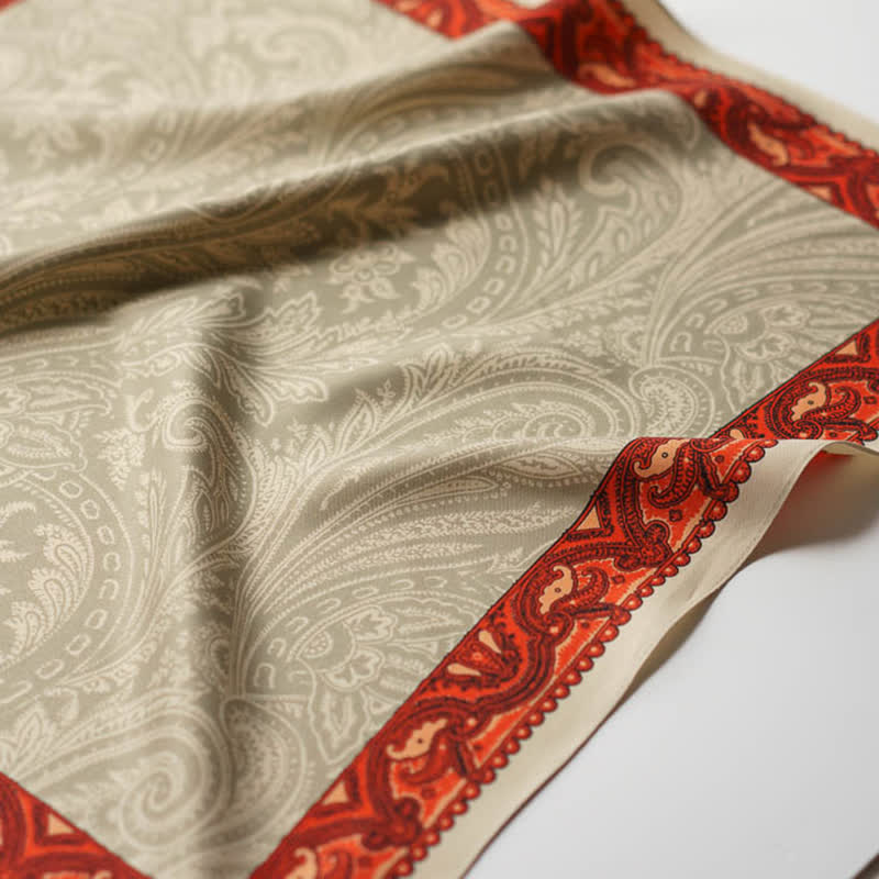 Exotisches Paisley-bedrucktes quadratisches Halstuch mit Schalschnalle - image 10