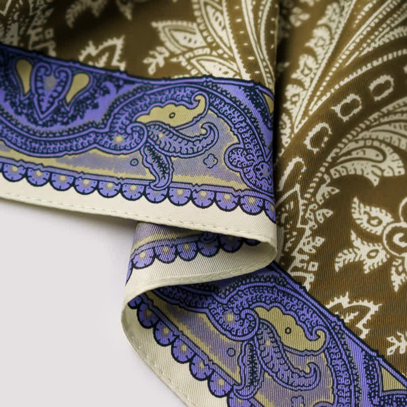 Exotisches Paisley-bedrucktes quadratisches Halstuch mit Schalschnalle - image 5