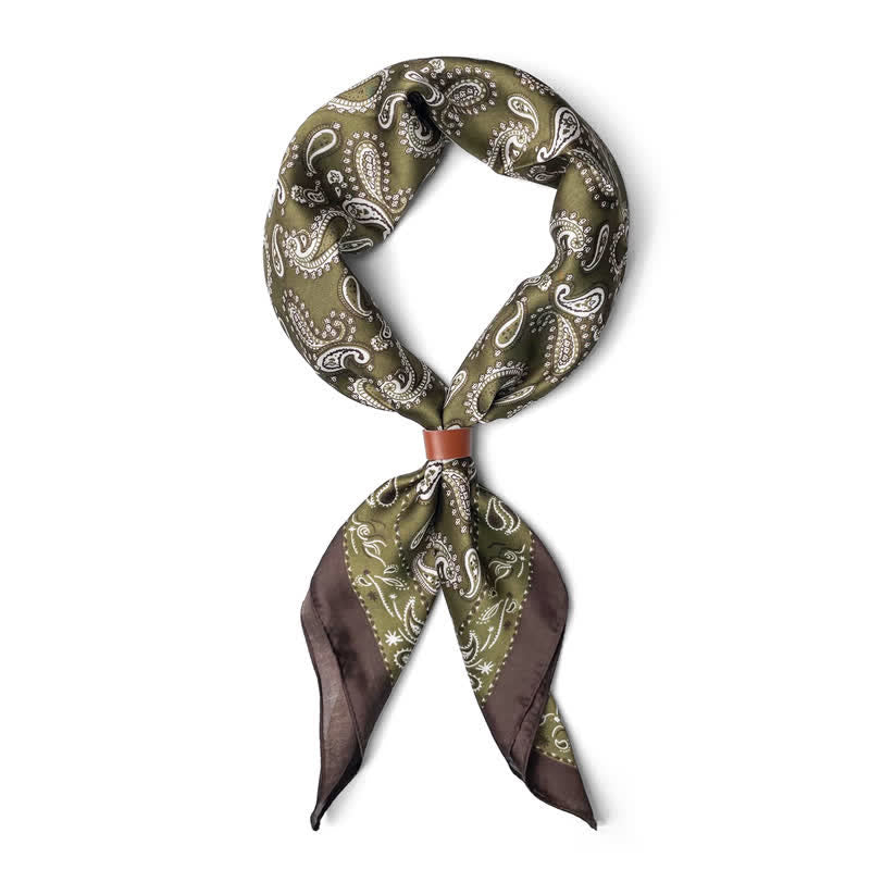 Retro Cashew-Blumen-Quadratschal mit Schalschnalle