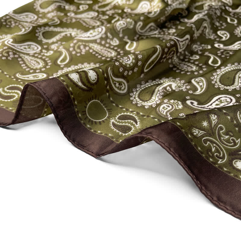 Retro Cashew-Blumen-Quadratschal mit Schalschnalle
