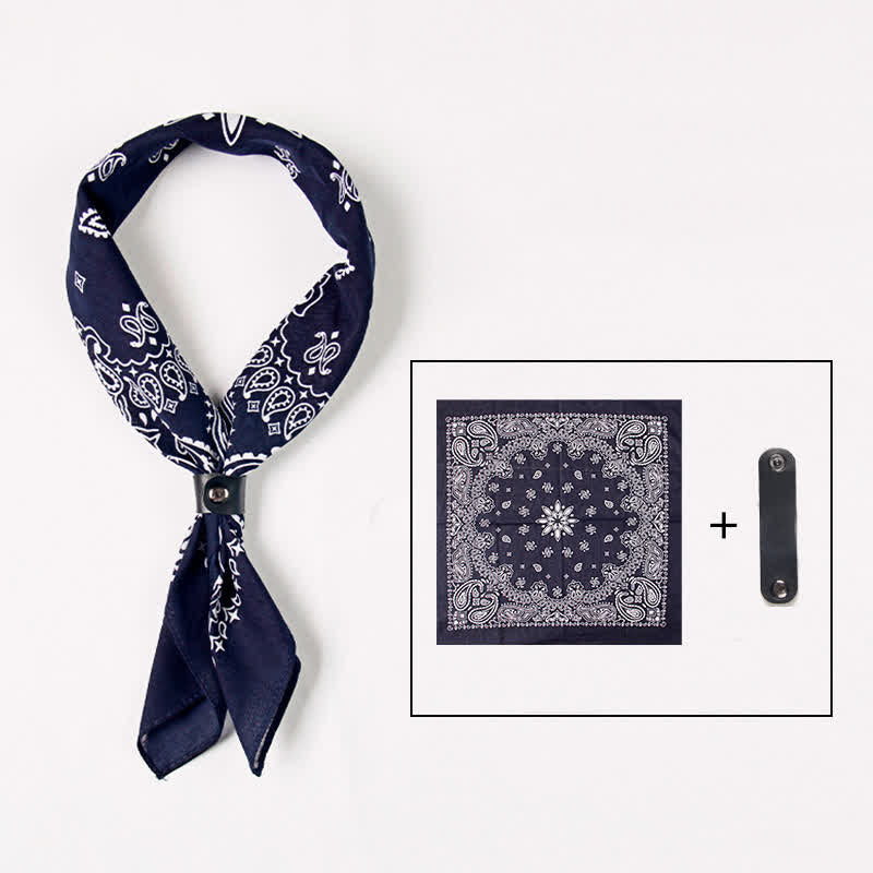 Mode Paisley-Bedruckter quadratischer Schal mit Schal-Schnalle