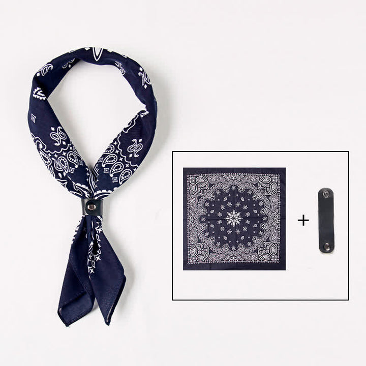 Mode Paisley-Bedruckter quadratischer Schal mit Schal-Schnalle