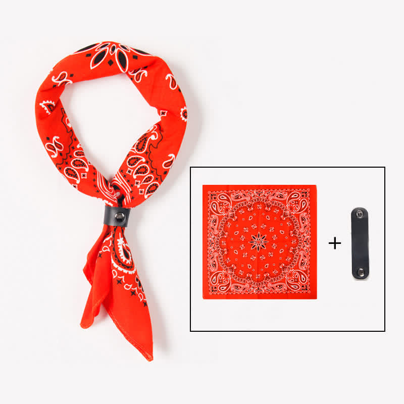 Mode Paisley-Bedruckter quadratischer Schal mit Schal-Schnalle