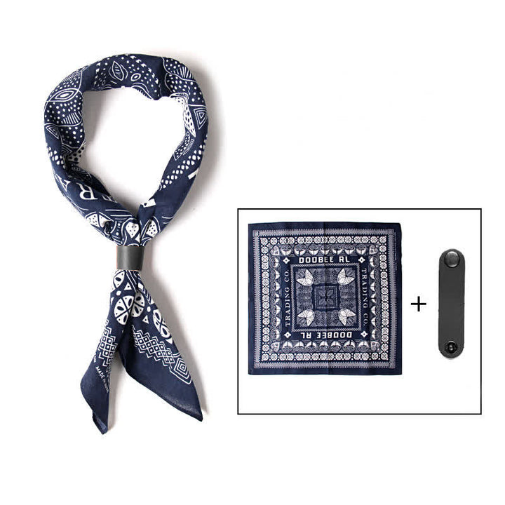 Mode Paisley-Bedruckter quadratischer Schal mit Schal-Schnalle