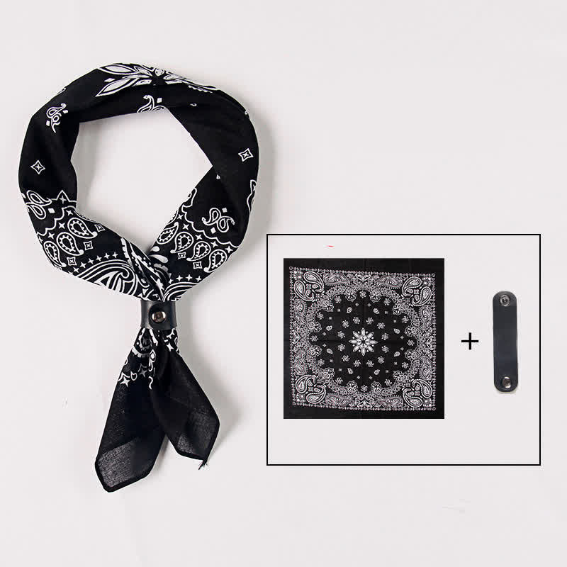 Mode Paisley-Bedruckter quadratischer Schal mit Schal-Schnalle