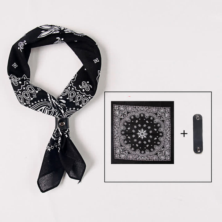 Mode Paisley-Bedruckter quadratischer Schal mit Schal-Schnalle