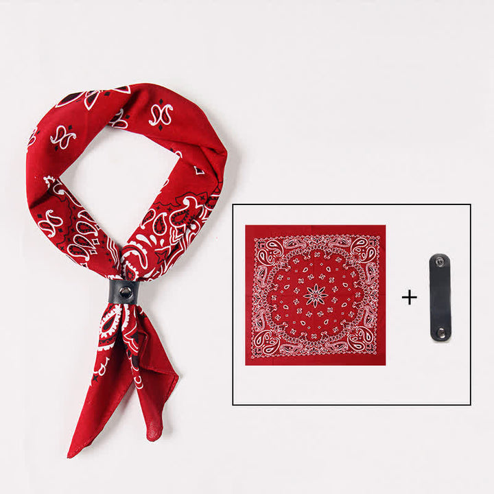Mode Paisley-Bedruckter quadratischer Schal mit Schal-Schnalle