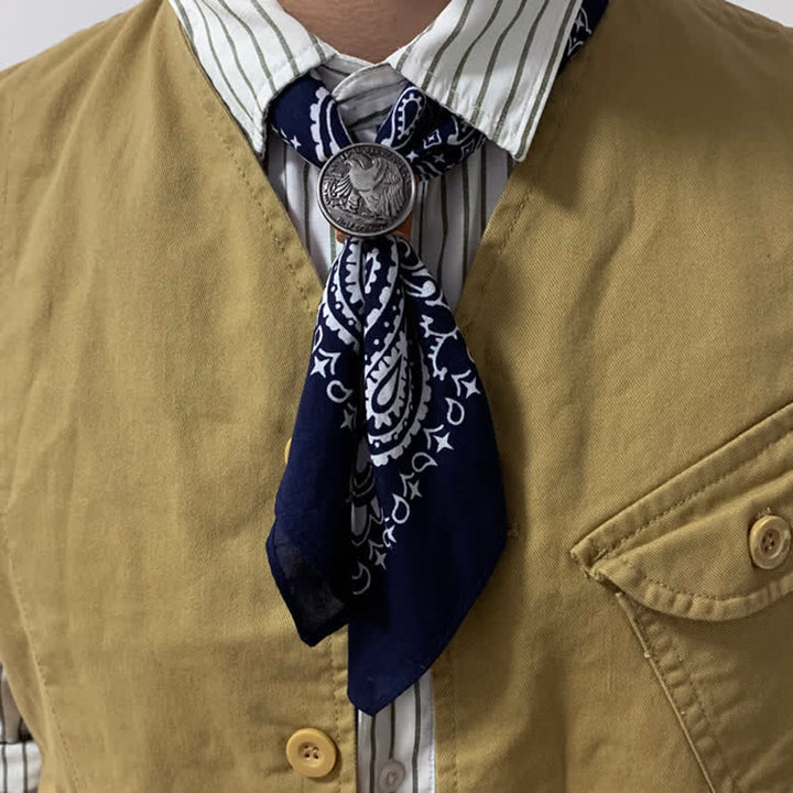 Mode Paisley-Bedruckter quadratischer Schal mit Schal-Schnalle