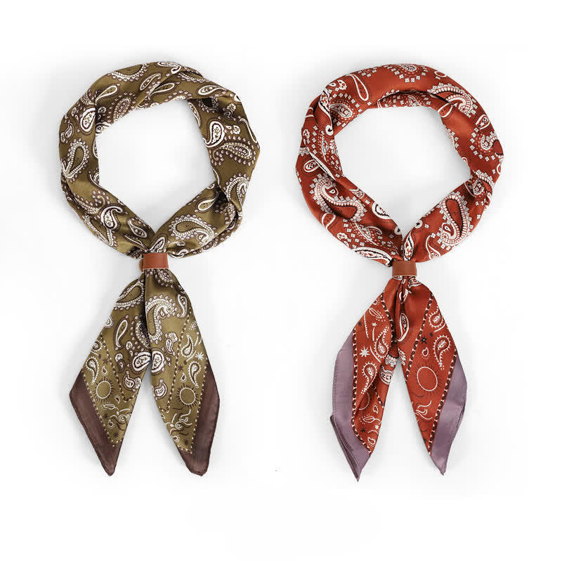 Klassisches zweifarbiges Paisley Blumenmuster Quadrattuch