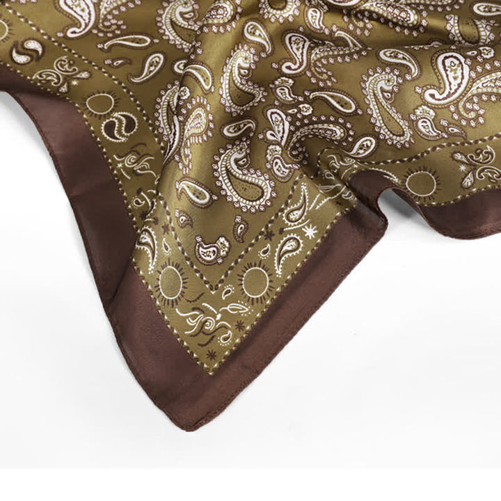 Klassisches zweifarbiges Paisley Blumenmuster Quadrattuch
