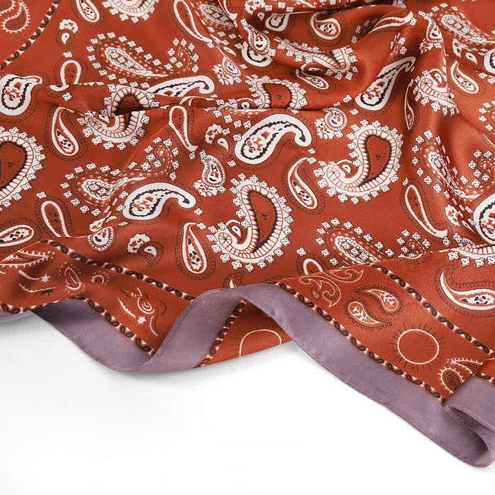 Klassisches zweifarbiges Paisley Blumenmuster Quadrattuch