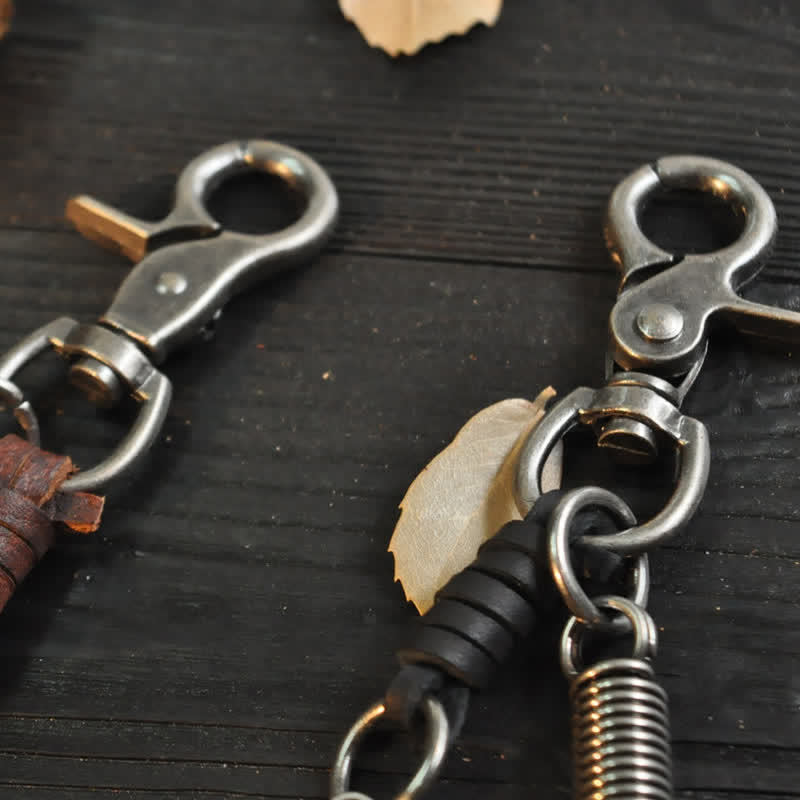 Kleine Kreuz-Engelsflügel-Ornamente Lederschlüsselanhänger - image 5