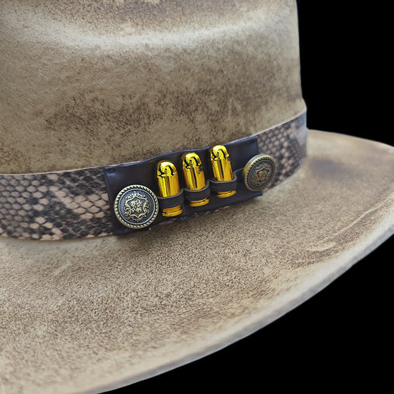 Bullet Decors Schlangenhautmuster Band Cowboyhut