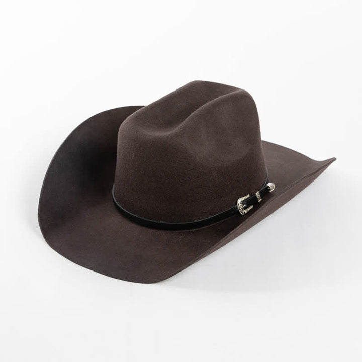Verschiedene einfarbige schwarze Lederband Cowboyhut