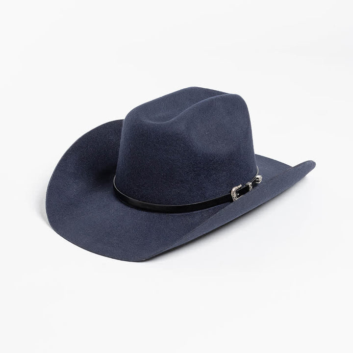Verschiedene einfarbige schwarze Lederband Cowboyhut