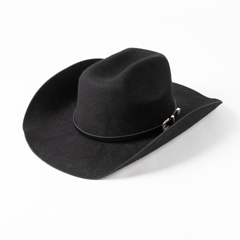 Verschiedene einfarbige schwarze Lederband Cowboyhut