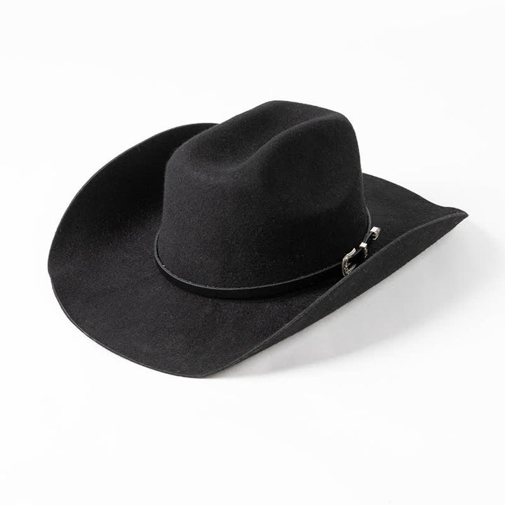 Verschiedene einfarbige schwarze Lederband Cowboyhut