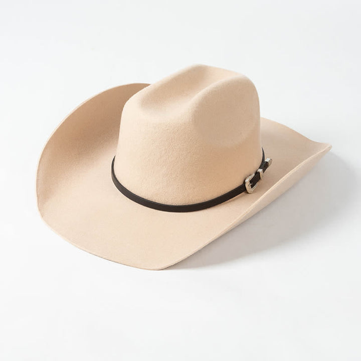 Verschiedene einfarbige schwarze Lederband Cowboyhut