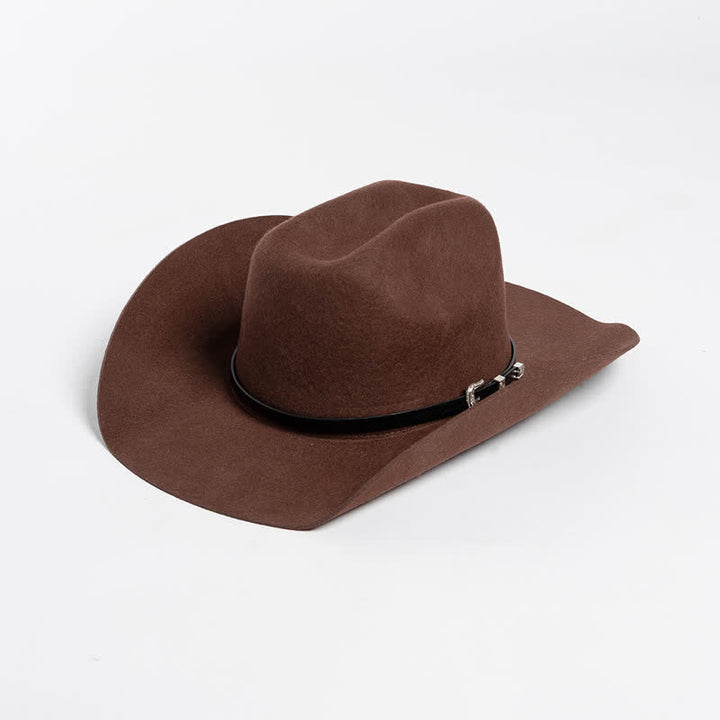 Verschiedene einfarbige schwarze Lederband Cowboyhut