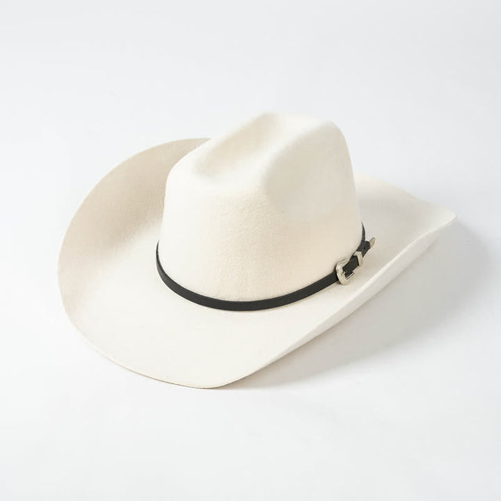 Verschiedene einfarbige schwarze Lederband Cowboyhut