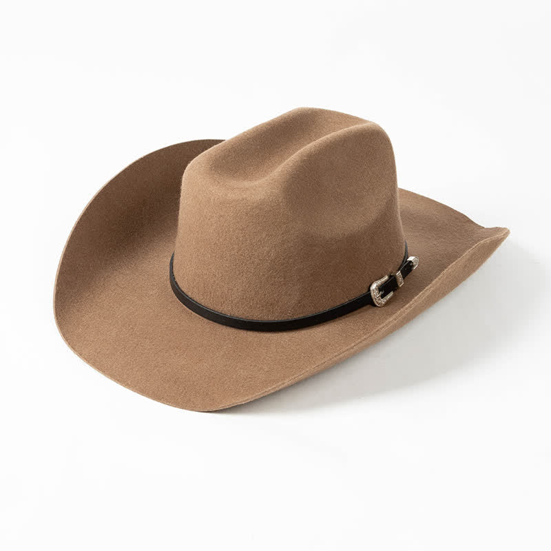 Verschiedene einfarbige schwarze Lederband Cowboyhut