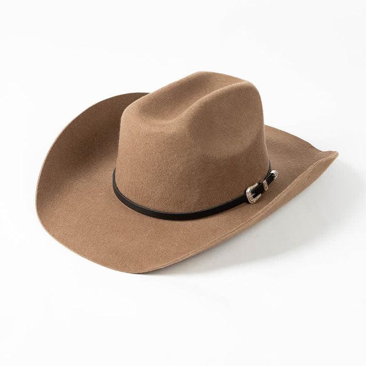 Verschiedene einfarbige schwarze Lederband Cowboyhut
