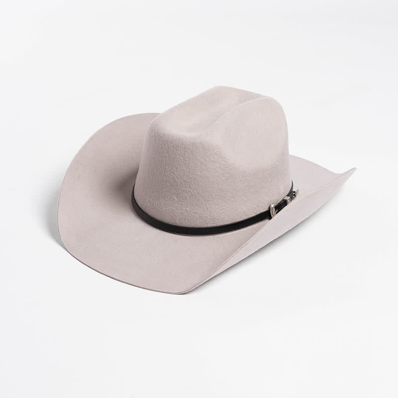 Verschiedene einfarbige schwarze Lederband Cowboyhut