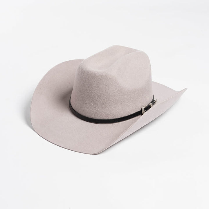 Verschiedene einfarbige schwarze Lederband Cowboyhut