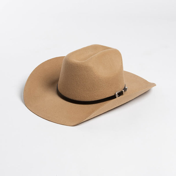 Verschiedene einfarbige schwarze Lederband Cowboyhut