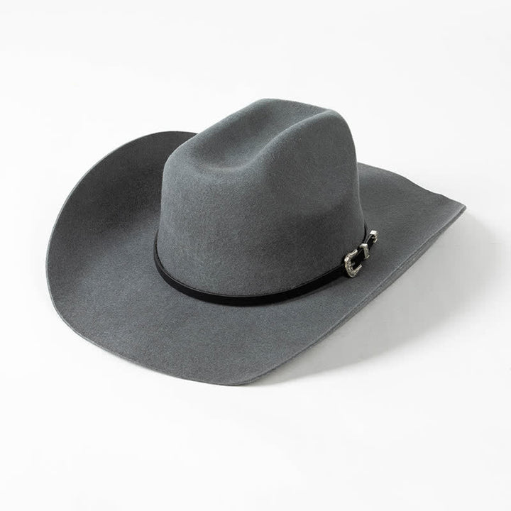 Verschiedene einfarbige schwarze Lederband Cowboyhut
