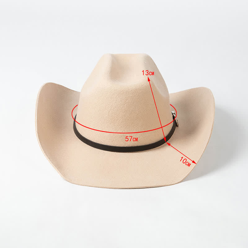 Verschiedene einfarbige schwarze Lederband Cowboyhut