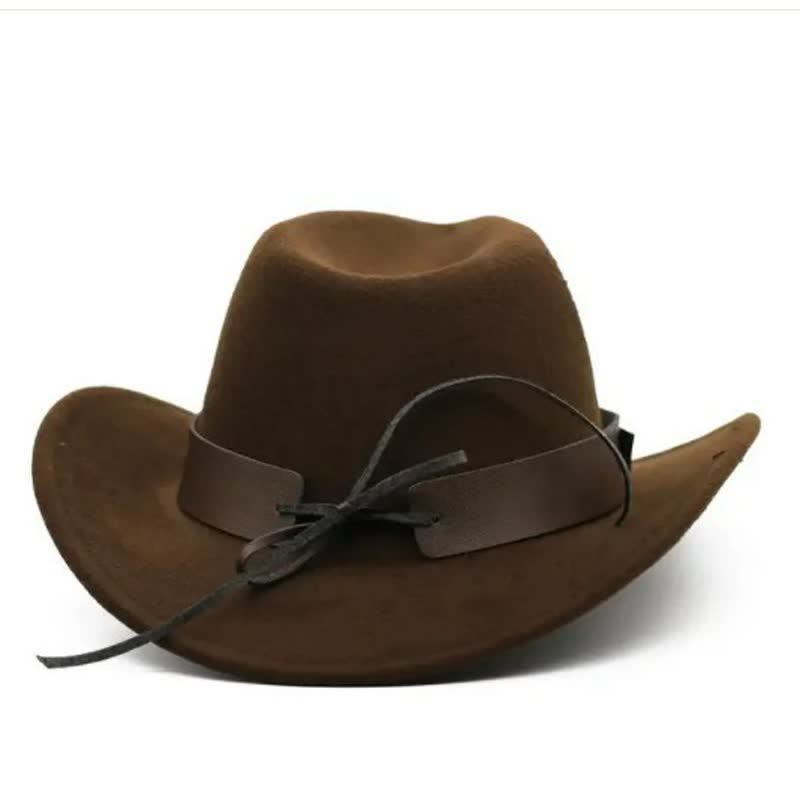 Western Wild Bull Ox Cowboyhut aus Filz mit Riemen