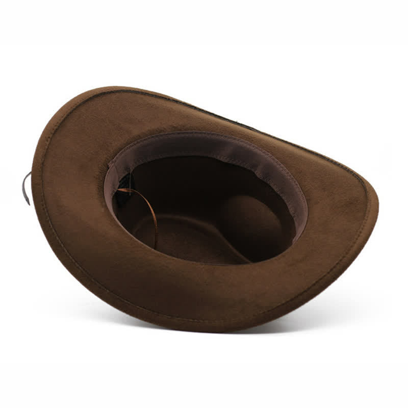 Western Wild Bull Ox Cowboyhut aus Filz mit Riemen