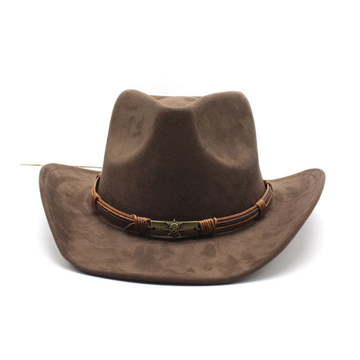 Ethnischer Stil Seilverzierung Gebogener Rand Filz Cowboyhut - image 2