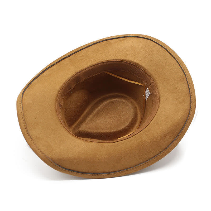 Ethnischer Stil Seilverzierung Gebogener Rand Filz Cowboyhut - image 7